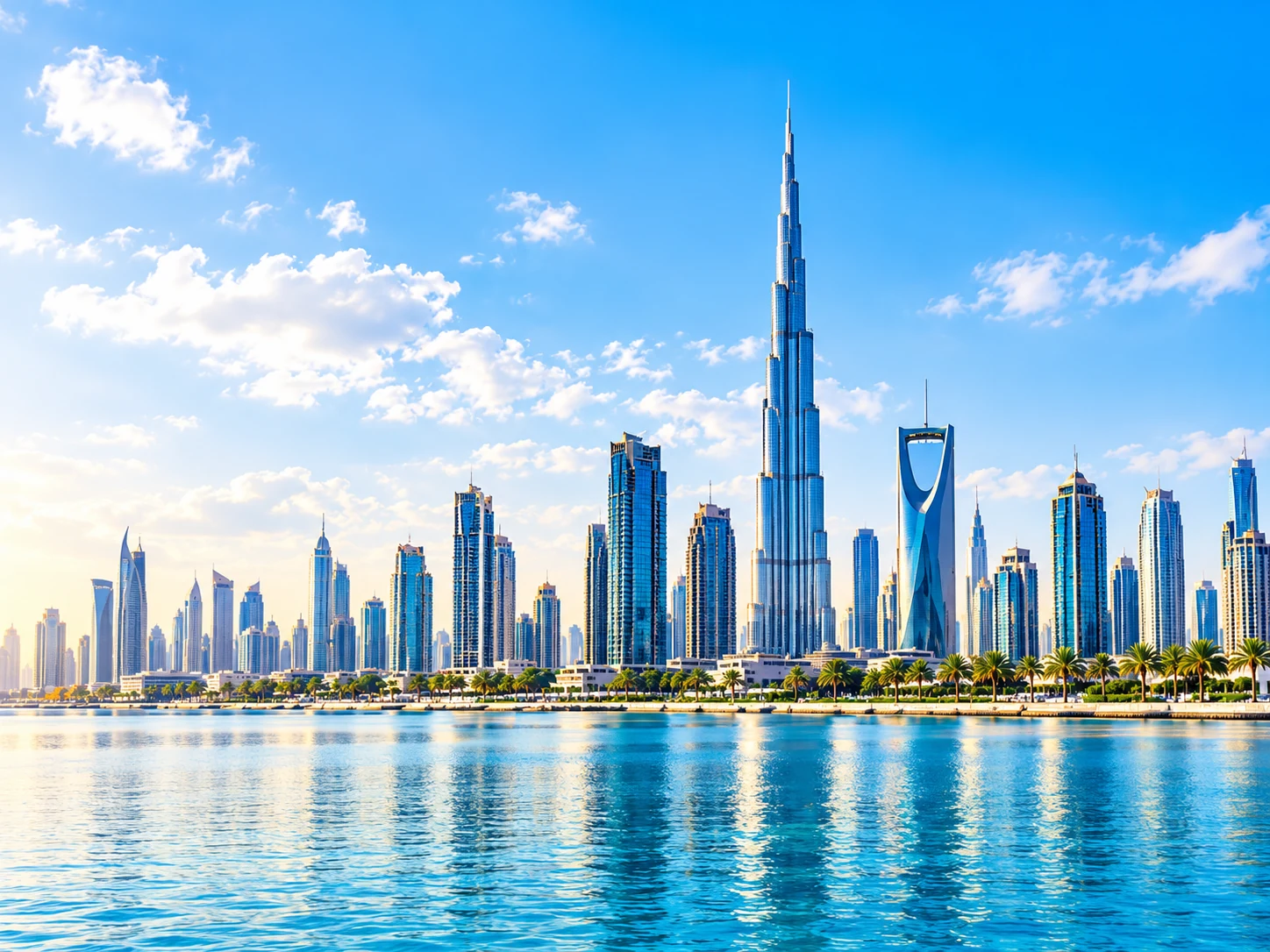 Dubai skyline across the waterfront