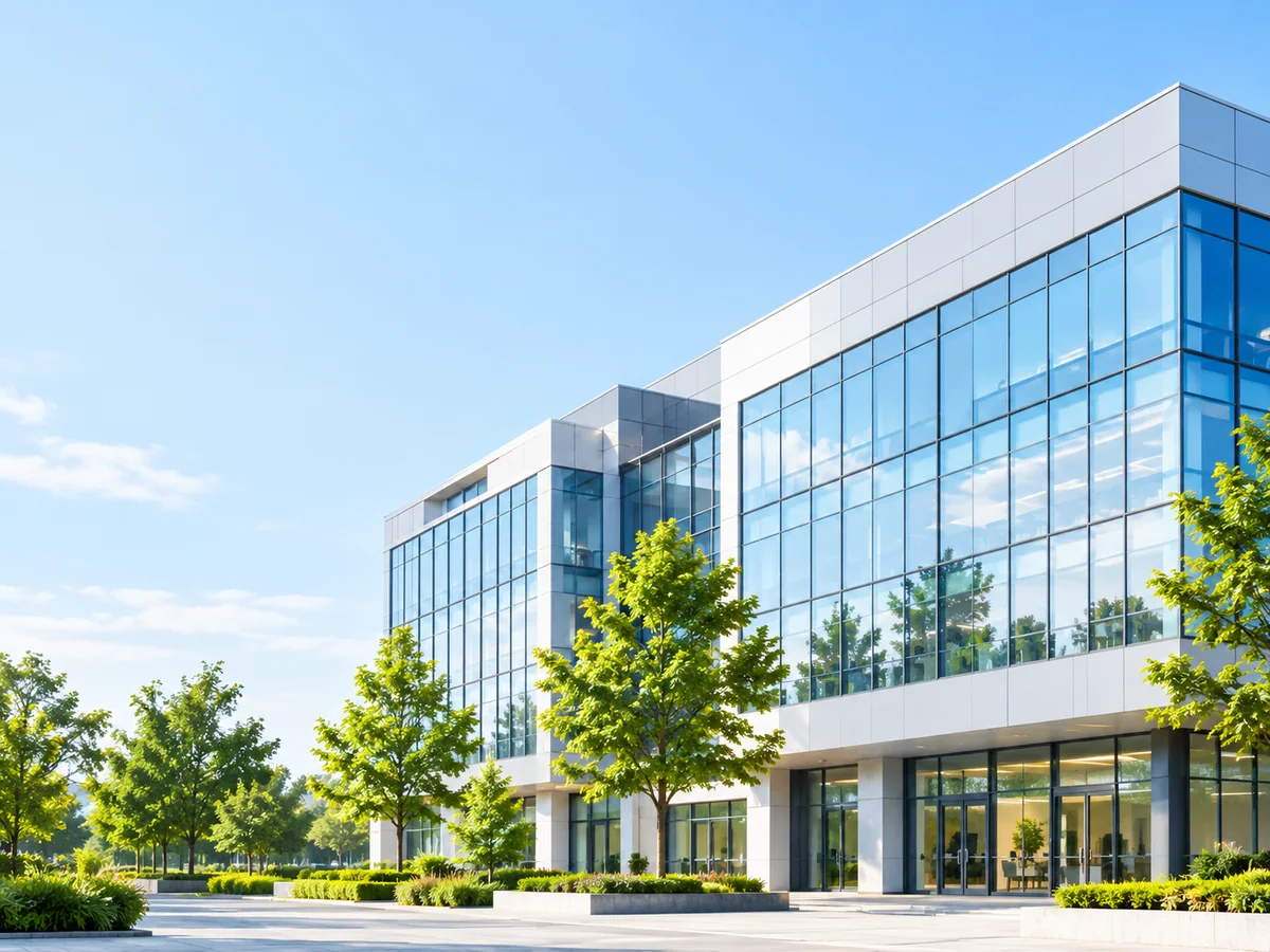 Modern glass commercial building