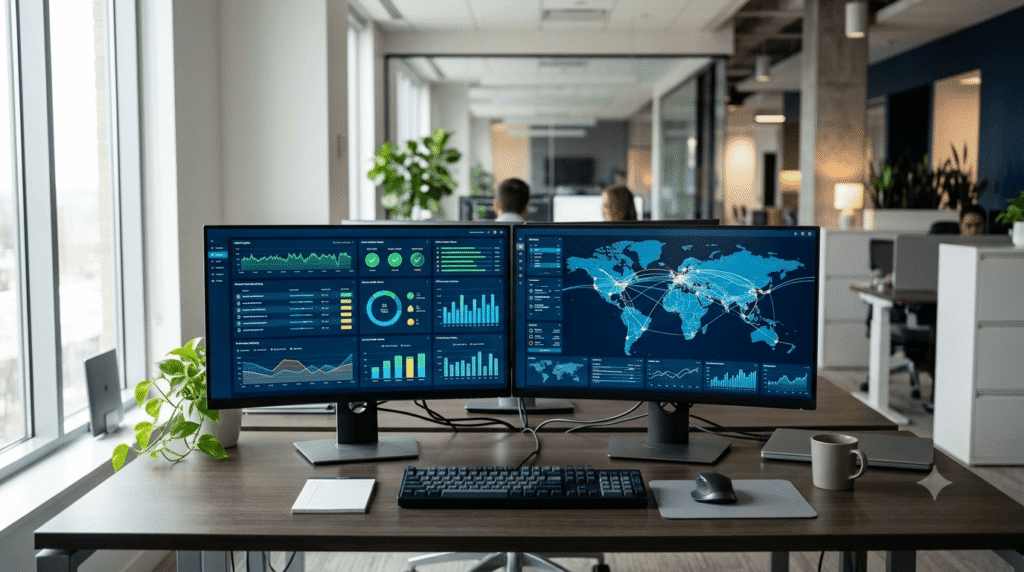 IT monitoring dashboards used by a managed IT services provider in Egypt